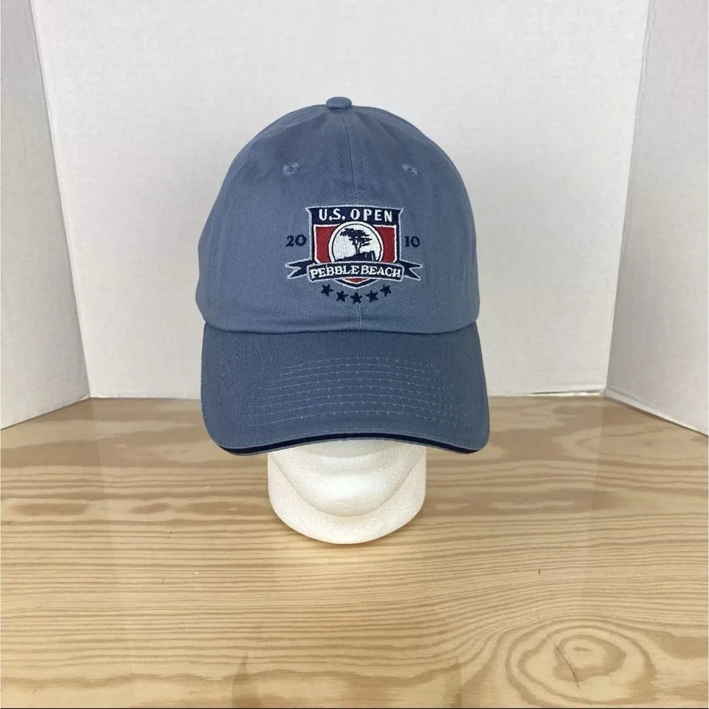 Pebble Beach 2010 U.S. Open Strapback Hat Blue Golf Cap Tree Logo USGA Member